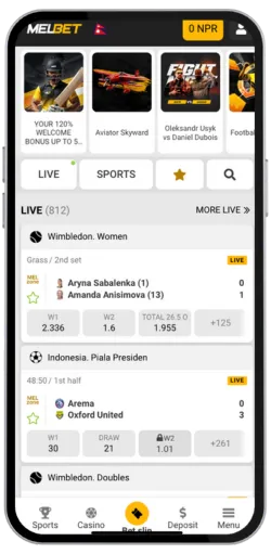 Melbet live sports events