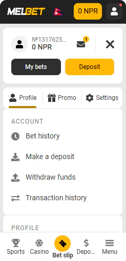 Your Profile Melbet